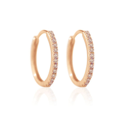 Small Diamond Hoop Earrings