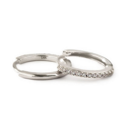 Small Diamond Hoop Earrings