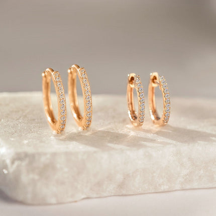 Small Diamond Hoop Earrings