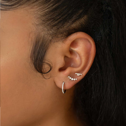 Diamond Curved Stud Earrings