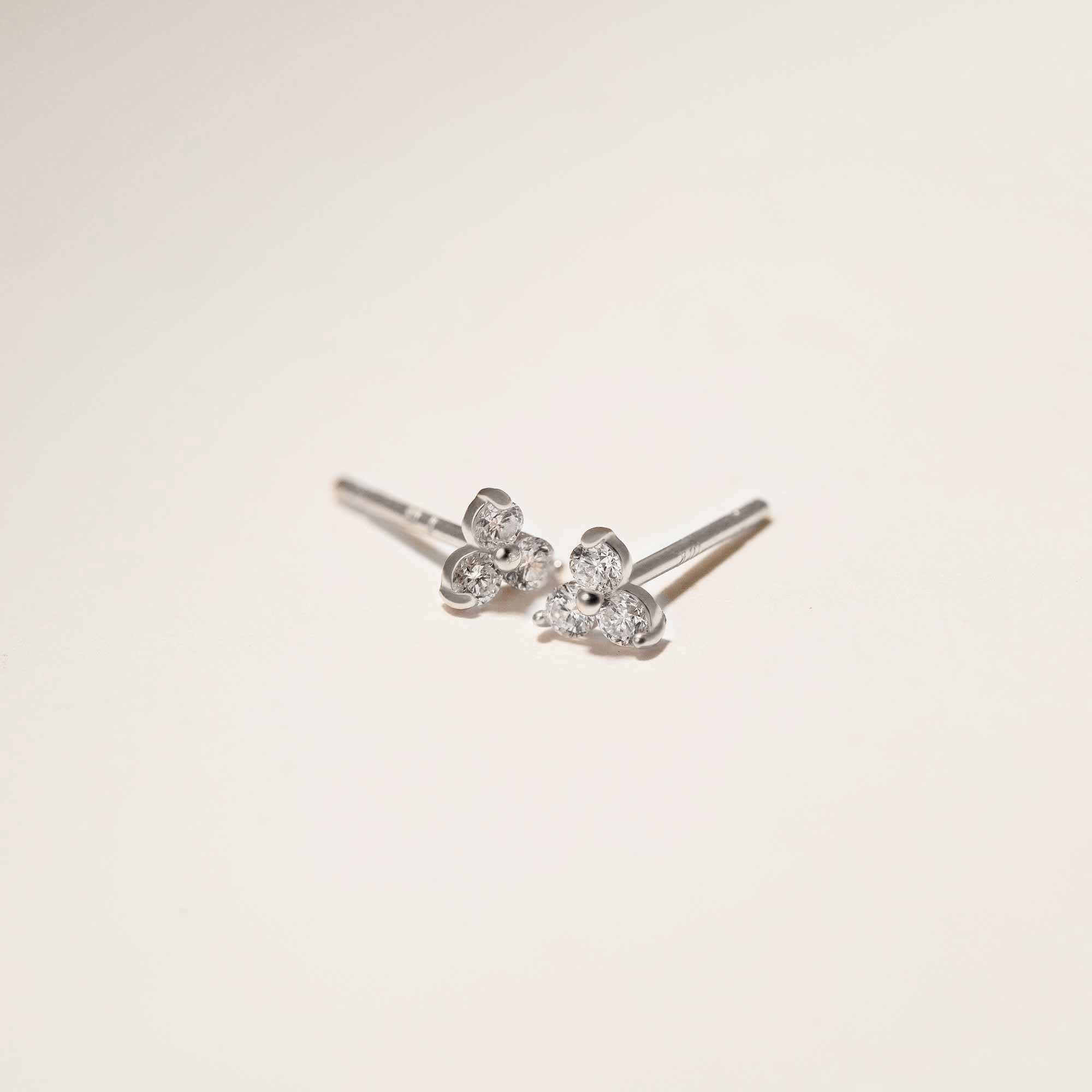 Tiny Clover Pave Stud