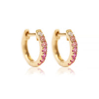 Ombre Gemstone Huggies Pink Sapphire