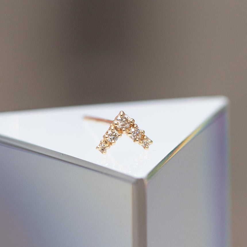 Single V Diamond Stud Earring