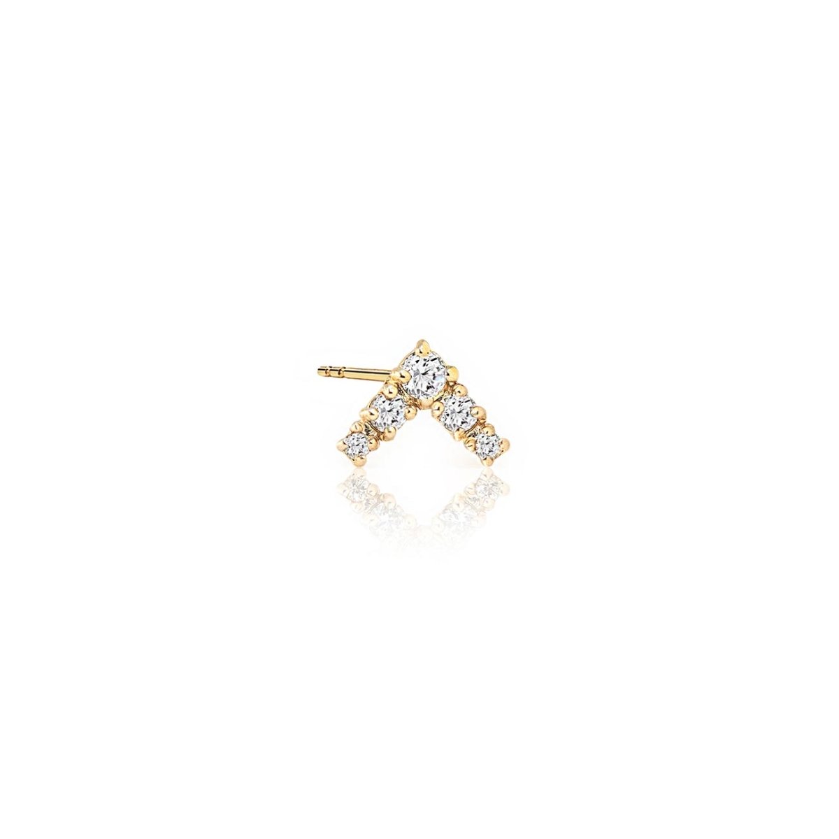 Single V Diamond Stud Earring