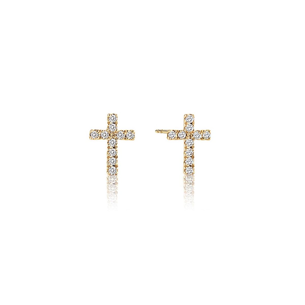 Diamond Cross Studs