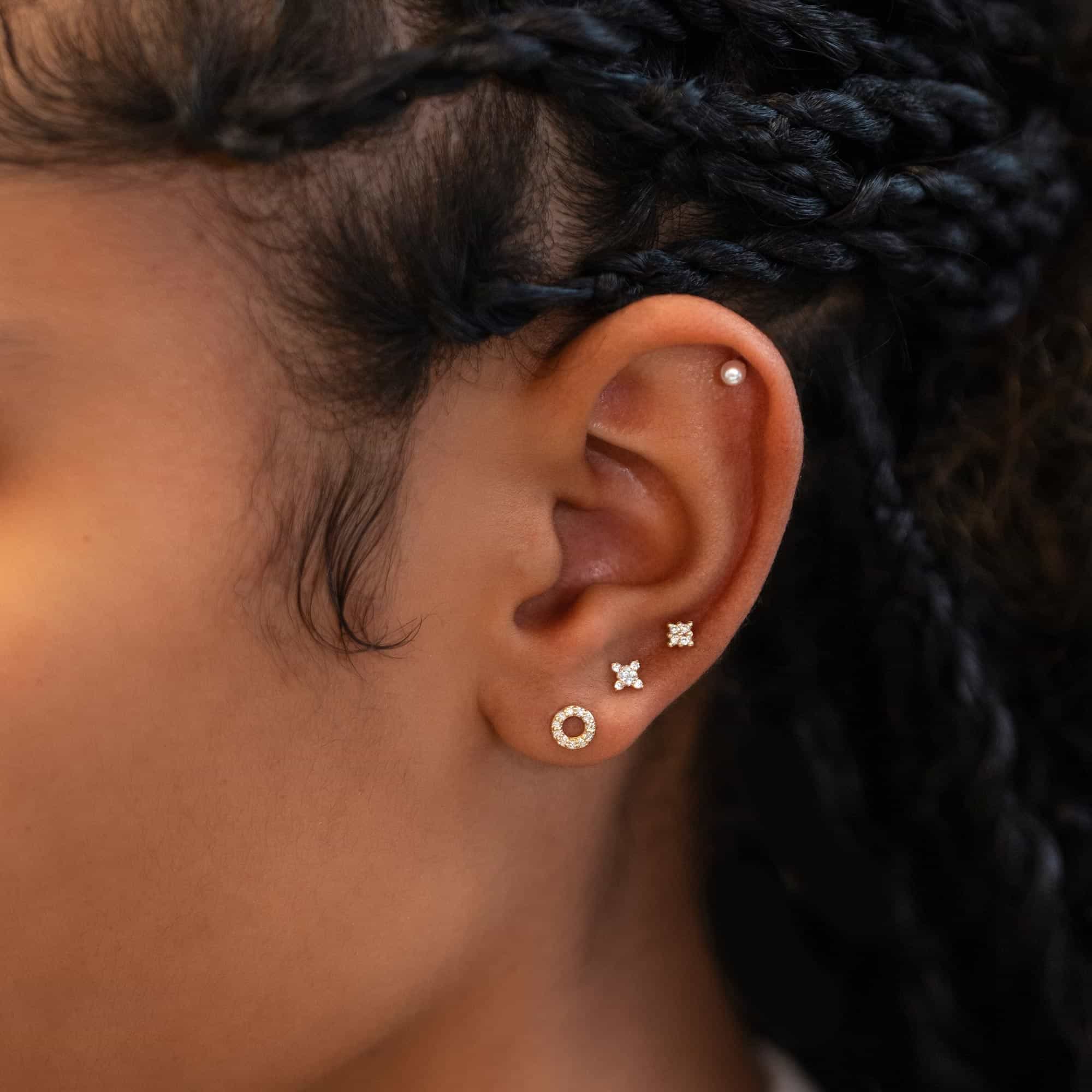 Pearl Flat Back Stud Earring