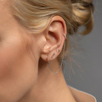 Diamond Double Huggie Chain Earring