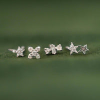 Double Star Diamond Single Earring