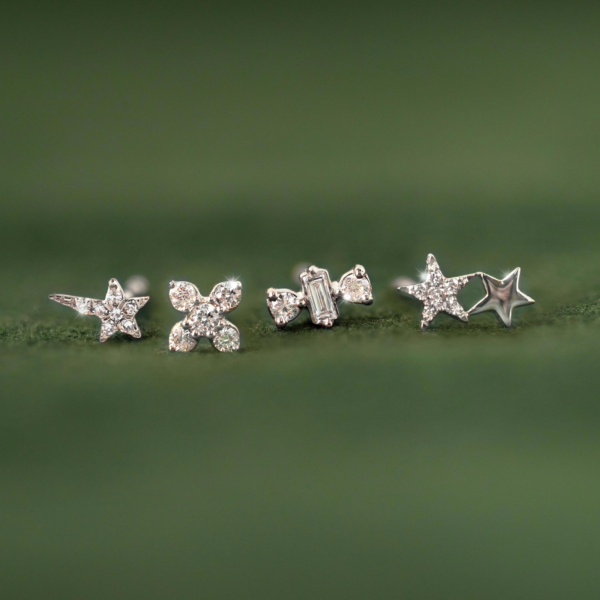 Tiny Diamond Fleur Single Stud
