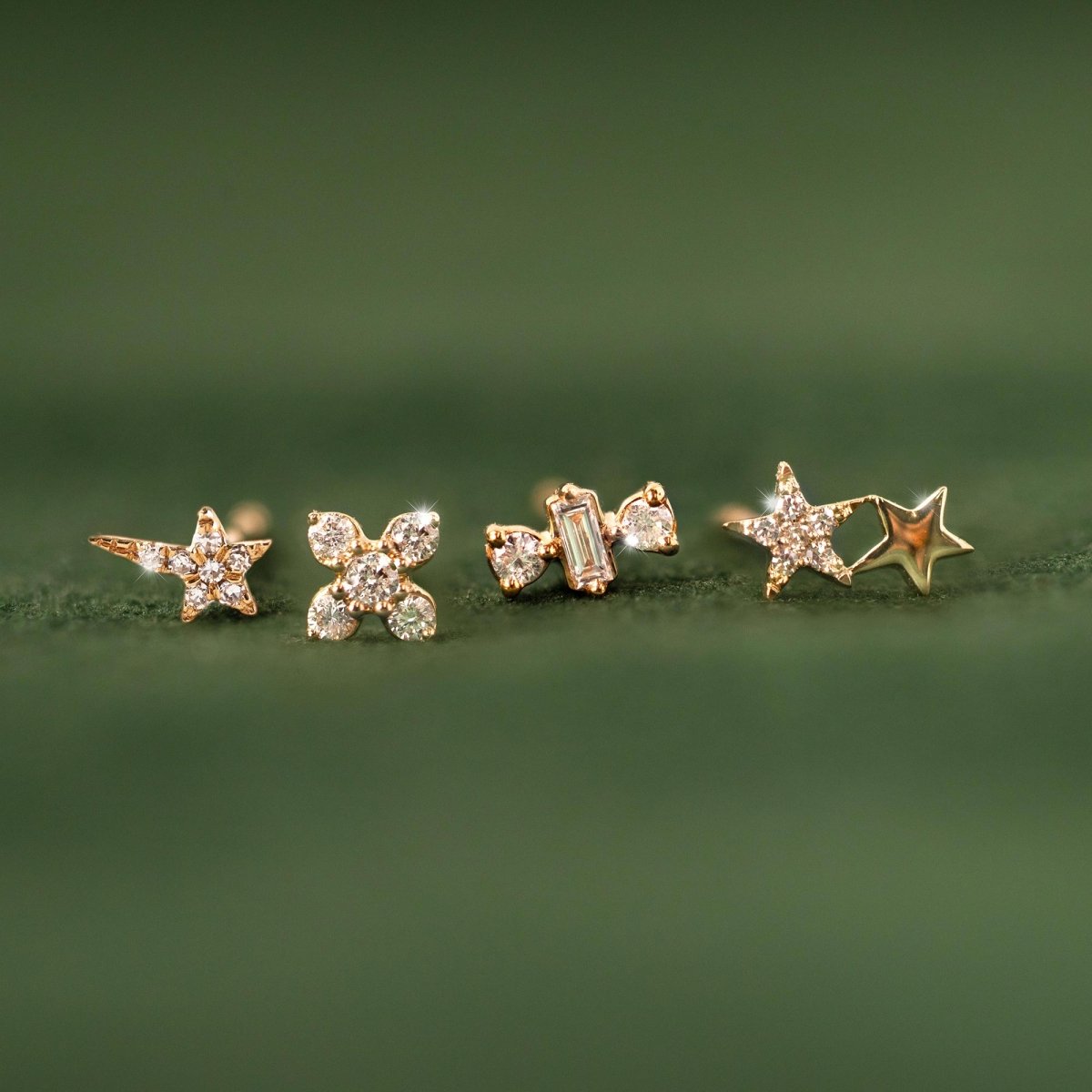 Tiny Diamond Fleur Single Stud