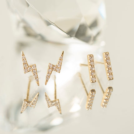 Lightning Bolt Pavé Studs