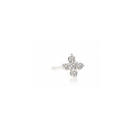 Tiny Diamond Fleur Single Stud 14K