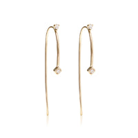 Double Micro-Diamond Threader Earrings