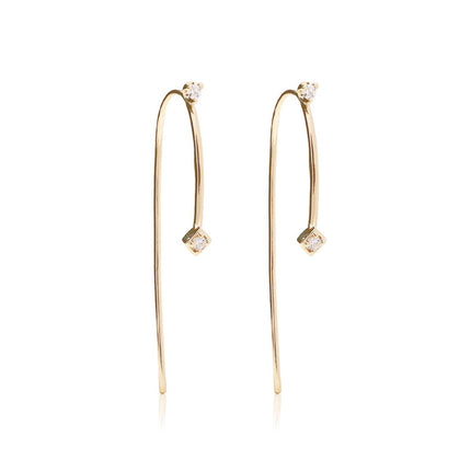 Double Micro-Diamond Threader Earrings