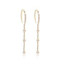 Micro Pavé Diamond Drop Threader Earrings