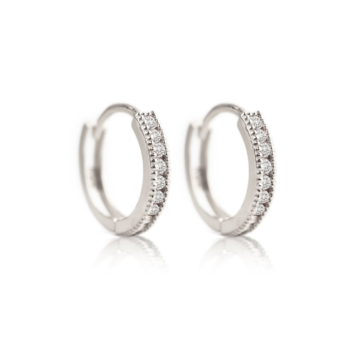 Milgrain Diamond Huggie Earrings