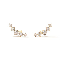 Diamond Curved Stud Earrings