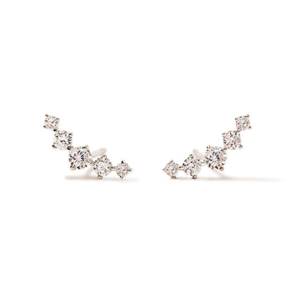 Diamond Curved Stud Earrings