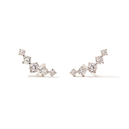 Diamond Curved Stud Earrings