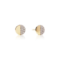 Half Disc Diamond Studs