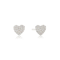 Mini Diamond Pavé Heart Studs