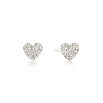 Mini Diamond Pavé Heart Studs