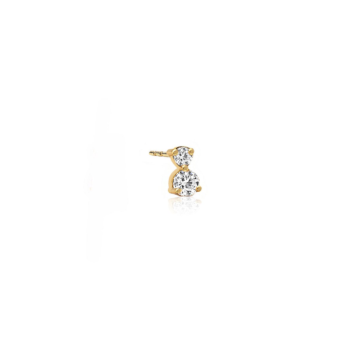 Tiny Two Diamond Single Stud