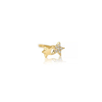 Double Star Diamond Single Earring