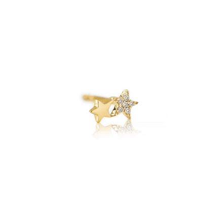 Double Star Diamond Single Earring