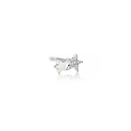 Double Star Diamond Single Earring