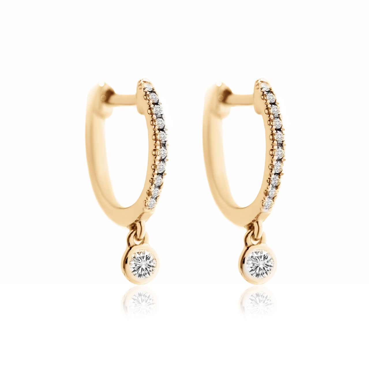 Tiny Diamond Drop Hoops