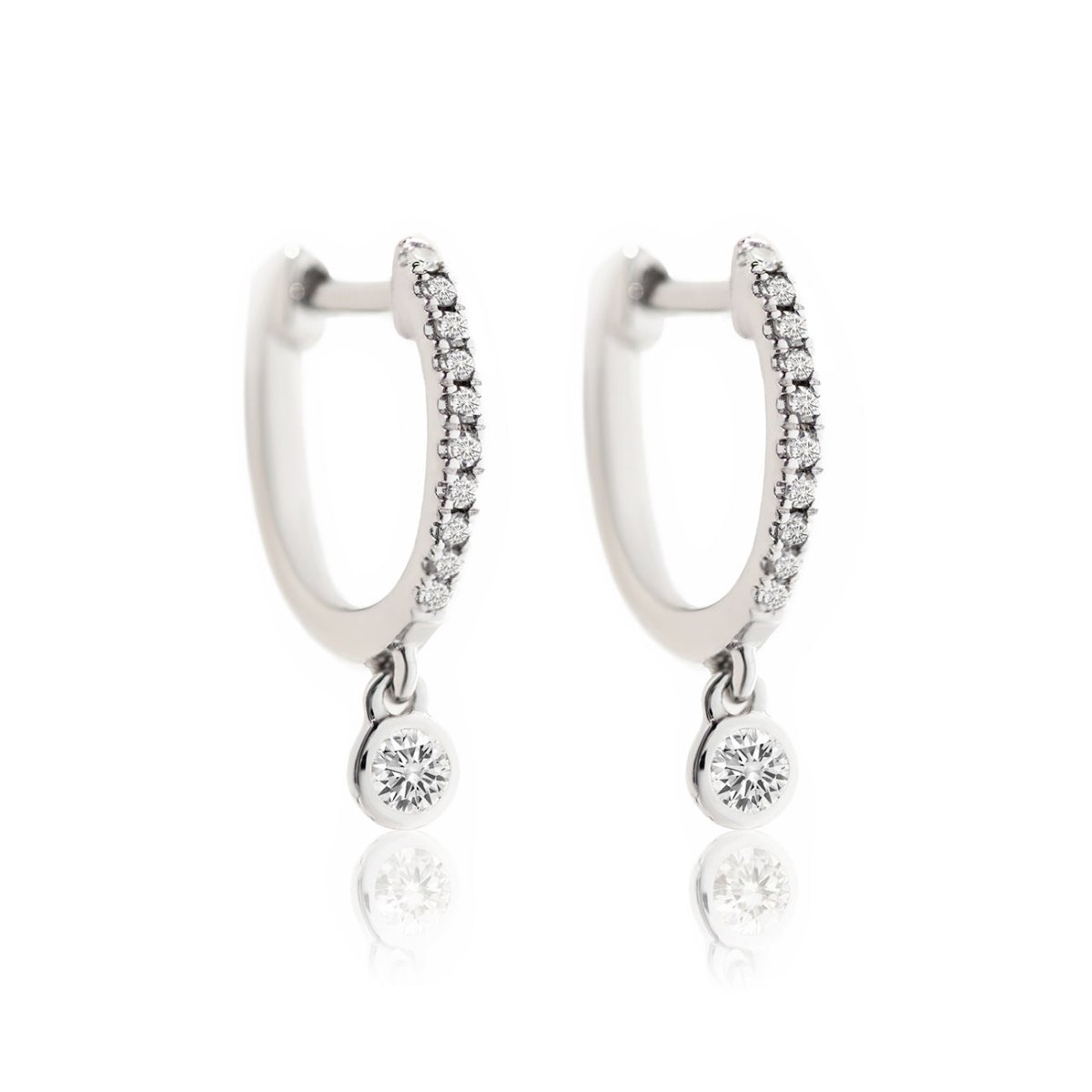 Tiny Diamond Drop Hoops