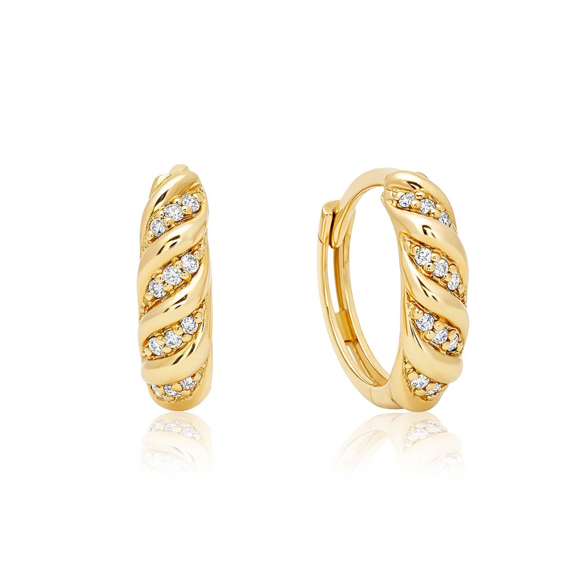 Mini Diamond Croissant Huggie Earrings