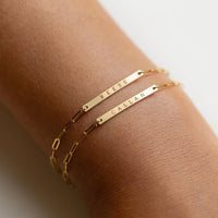 Engravable Thin Bar Chain Link Bracelet