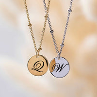 Initial Disc Bead Chain Necklace