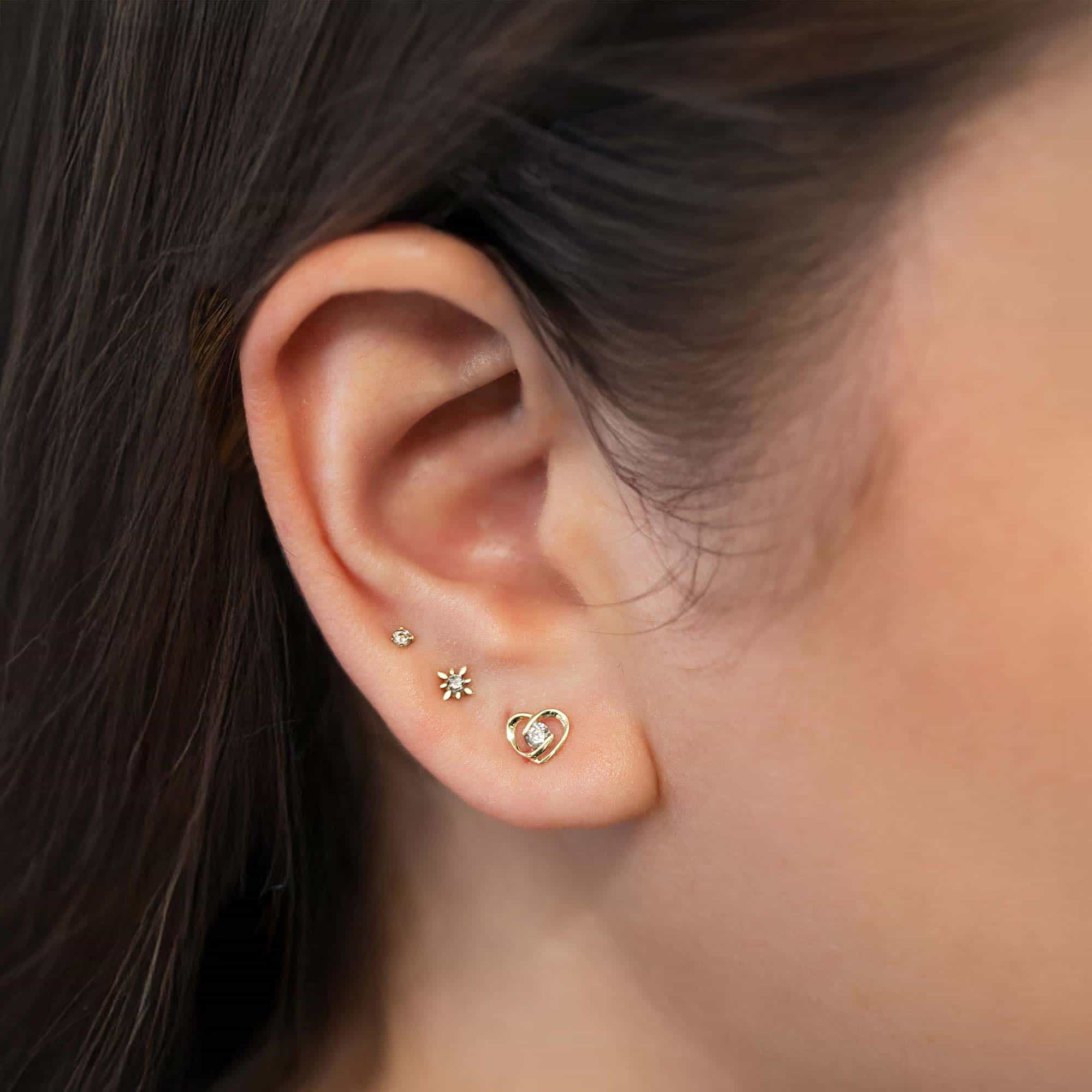 Mini Heart Outline Pavé Studs