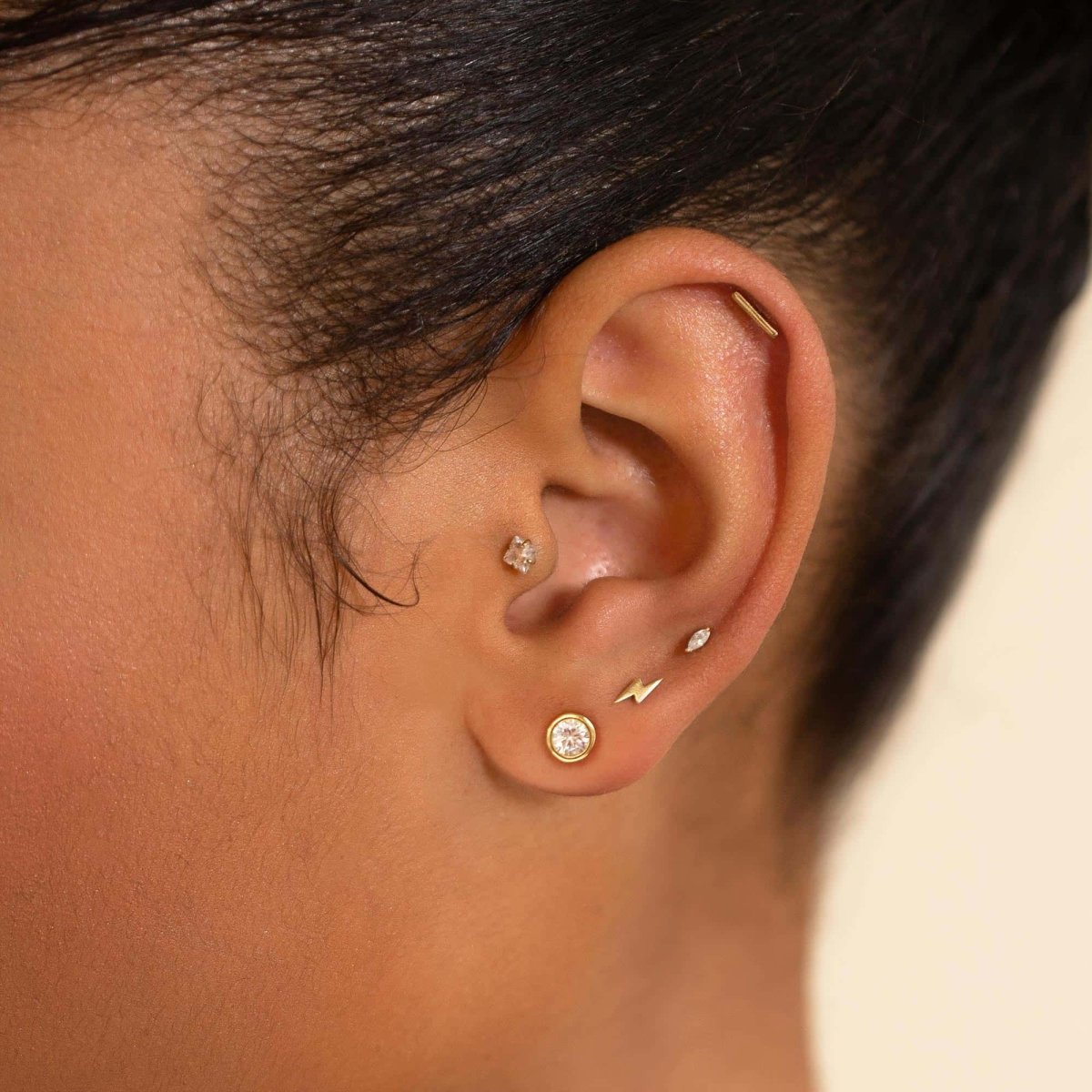 Tiny Marquise Gemstone Stud