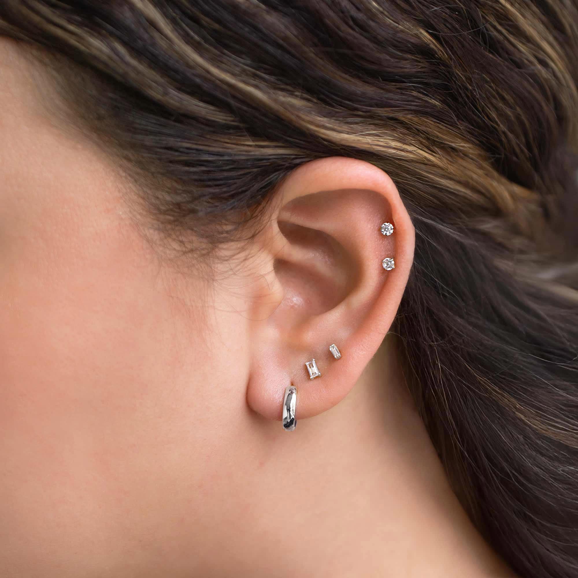 Tiny Pavé Flat Back Single Stud
