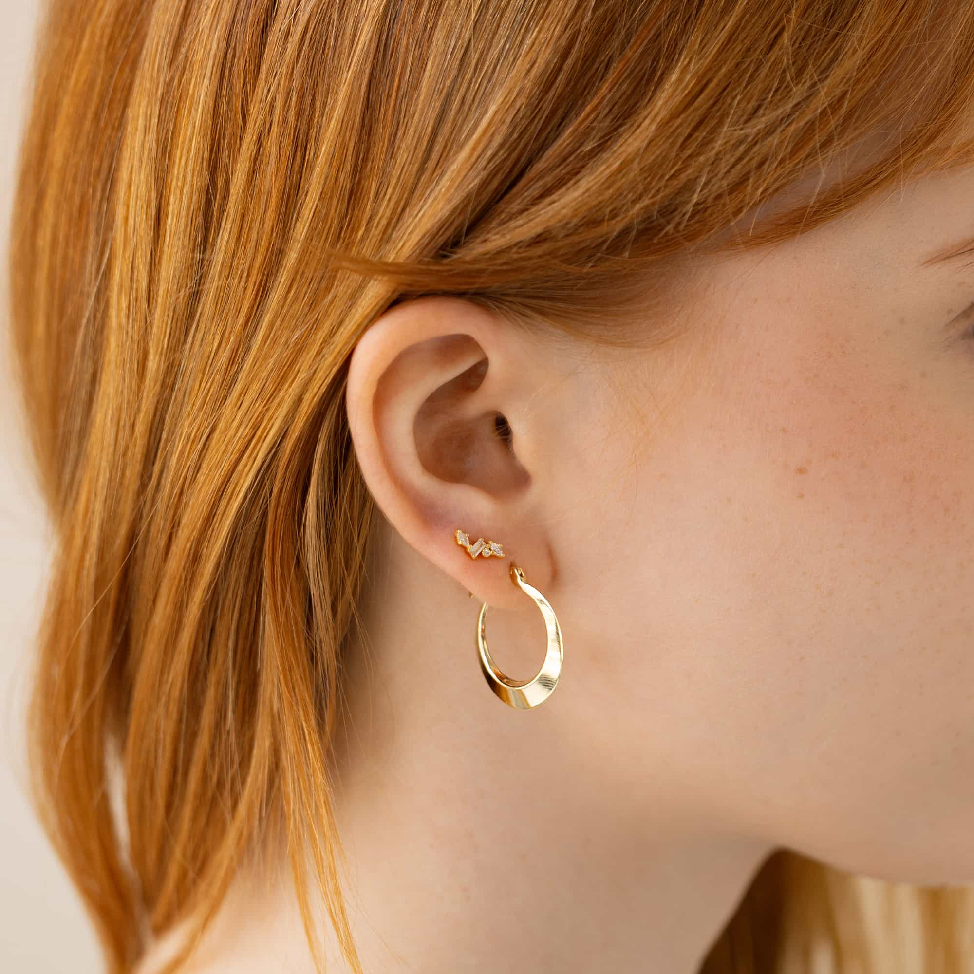 Thin Beveled Edge Hoops