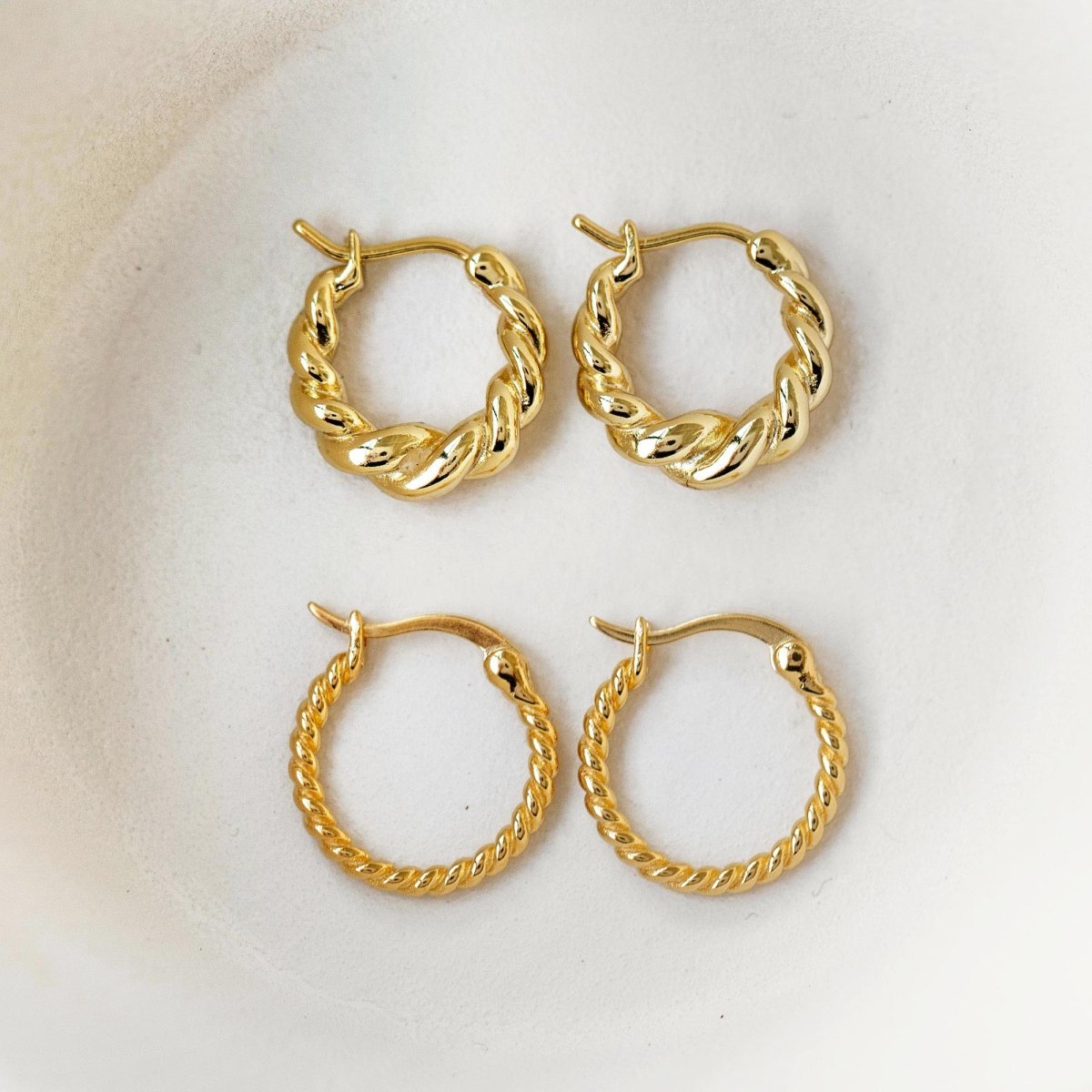 Gold Rope Hoop Earring Small Gold Hoop Earrings, Gold Twisted Rope Hoops – AMYO Jewelry