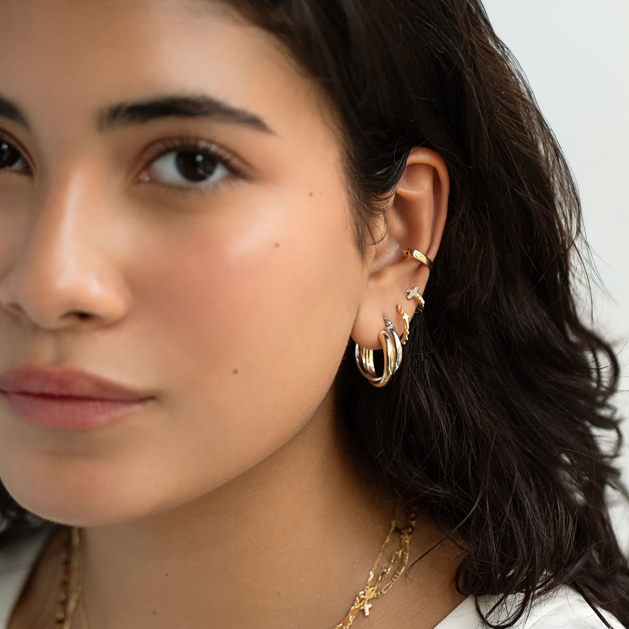 Two Tone Twist Hoops