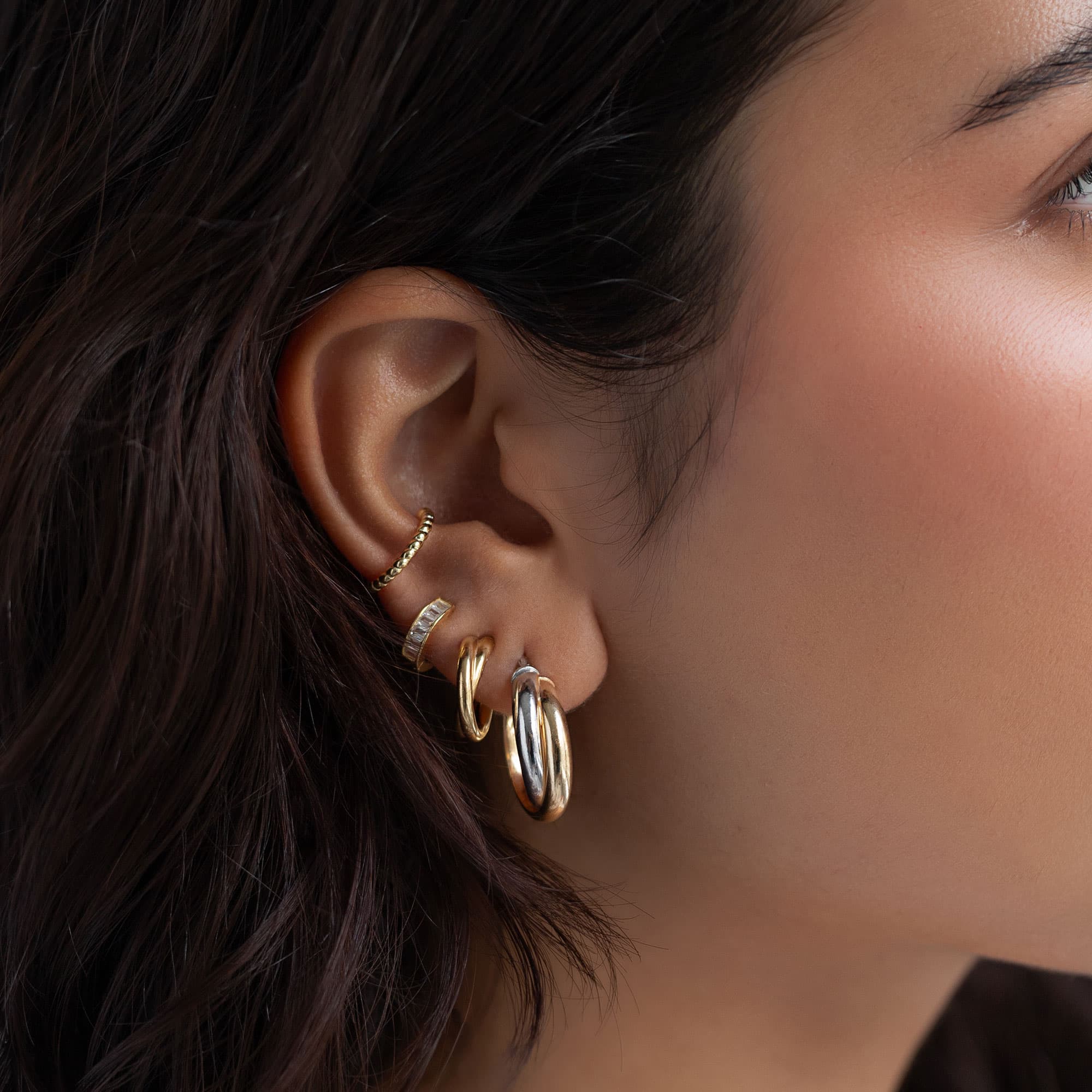 Two Tone Twist Hoops