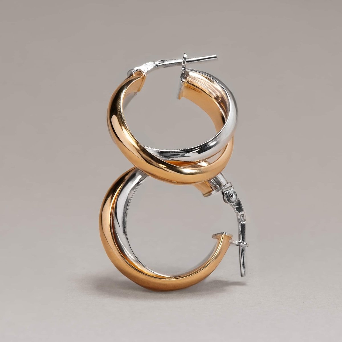 Two Tone Twist Hoops