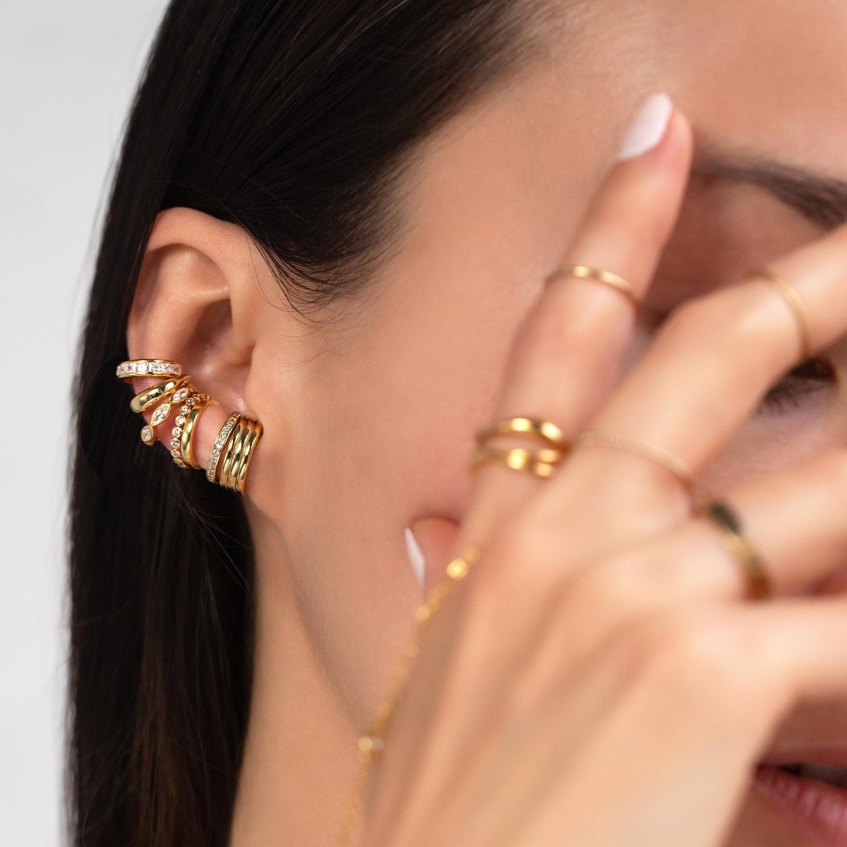 Gold Ear Cuffs Cartilage Cuff Earrings Set Non Pierced Earrings Gold Ear Cuffs Cartilage Cuff Earrings Set Non Pierced Earrings