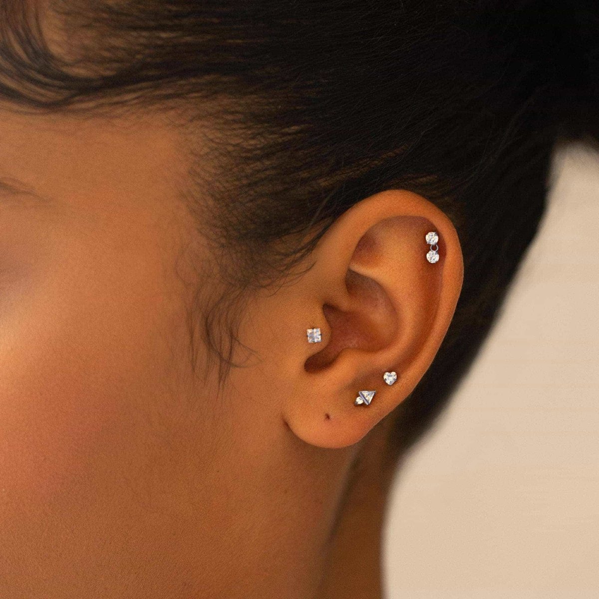Triangle Deco Flat Back Stud