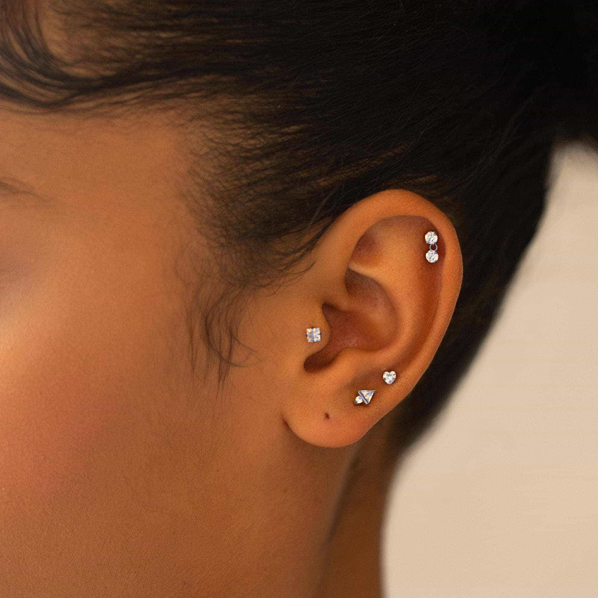 Triangle Deco Flat Back Stud