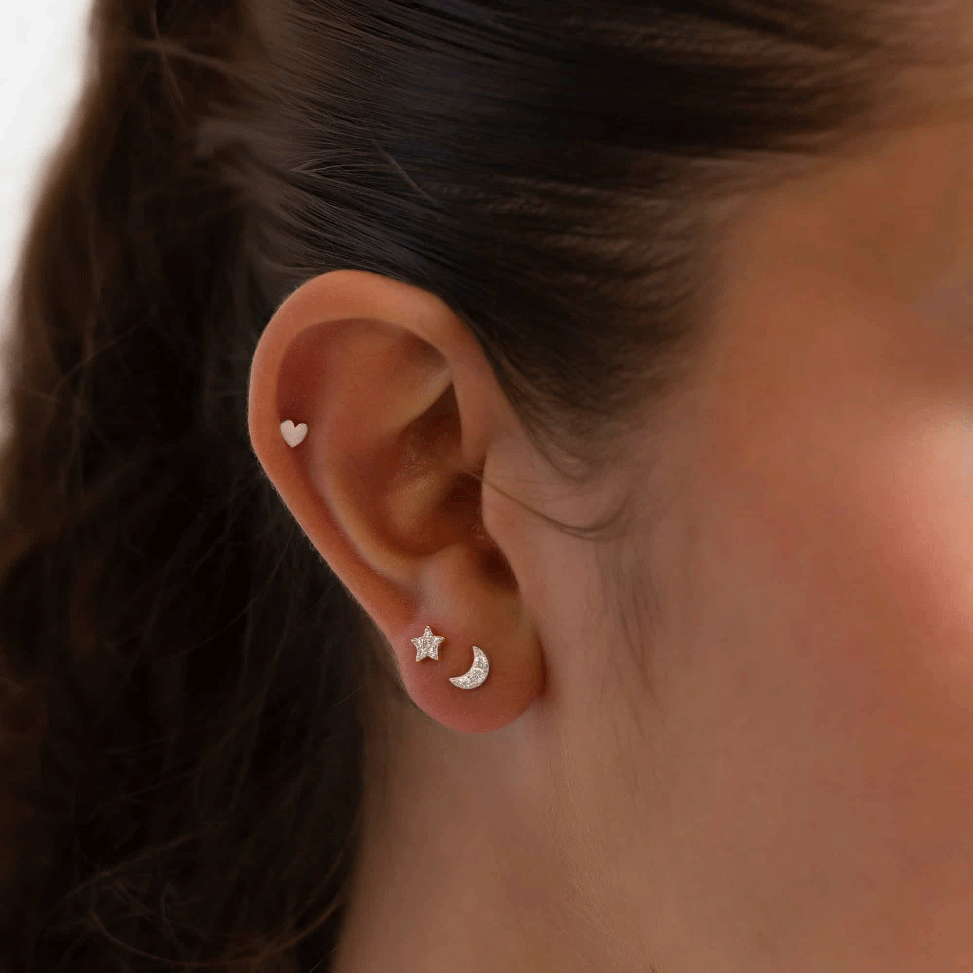 Moon + Star Flat Back Studs