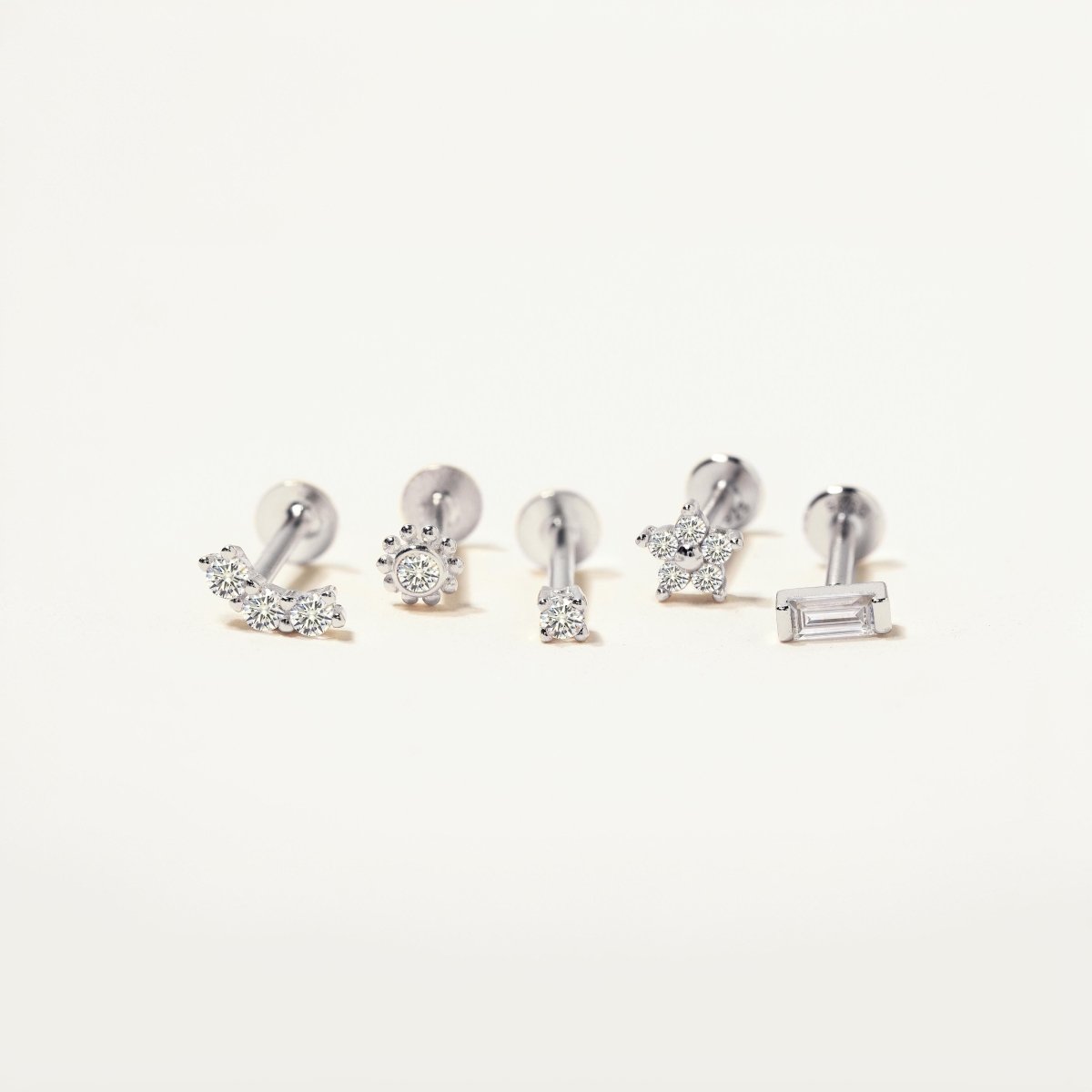 Crystal Baguette Flatback Studs