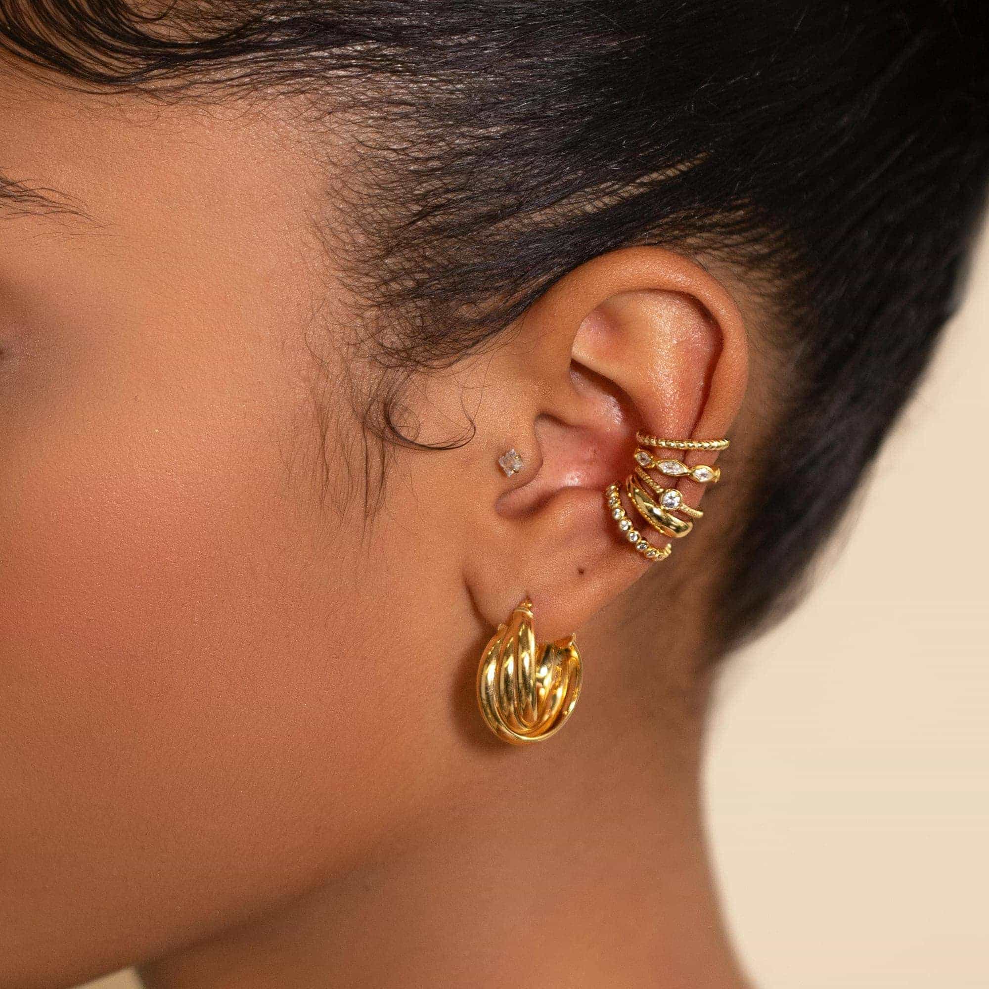 Dainty Conch Hoop Conch Piercing 14 Karat Gold Piercing Earrings