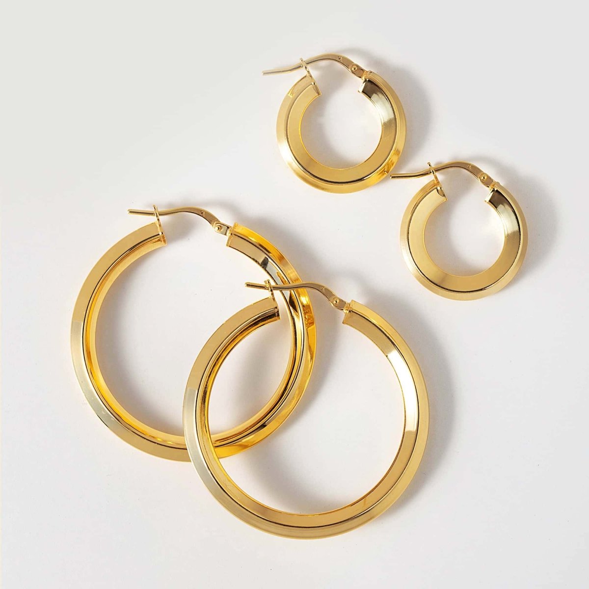 Beveled Large Hoops